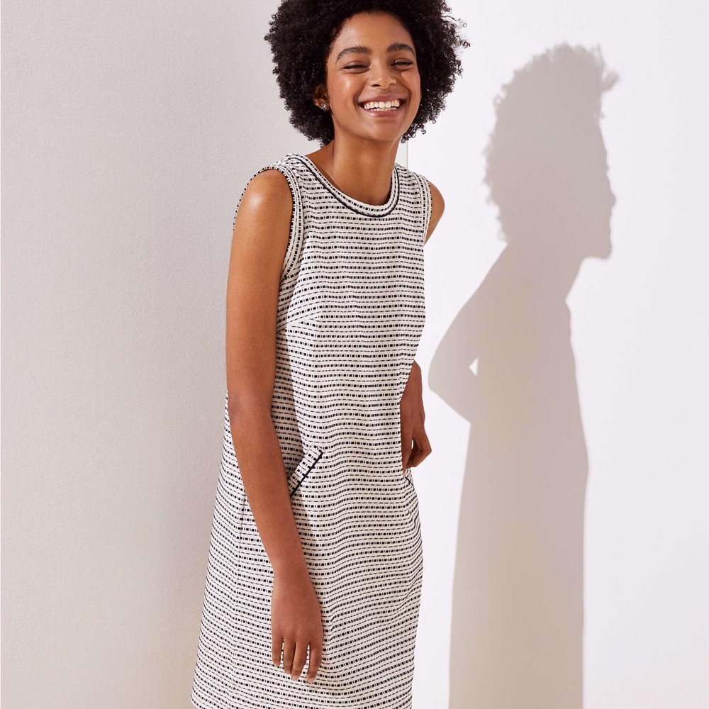 LOFT Tweed Shift Dress Small Petite EUC